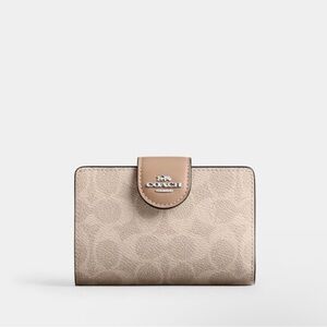 Coach Medium Corner Zip Wallet in Signature Canvas